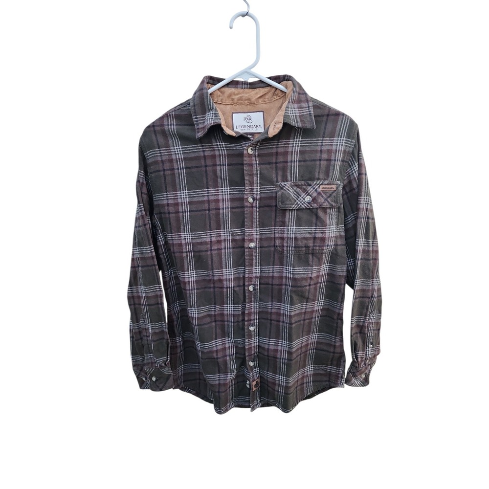 Legendary Whitetails Men's‎ Long Sleeved Brown Plaid Flannel Men's Size Small